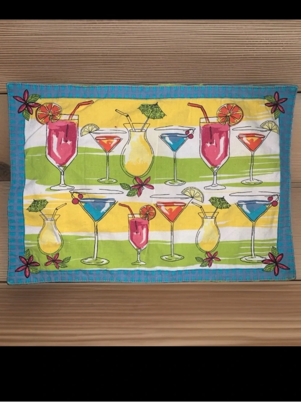 Vintage Kay Dee Designs Tropical Cocktail Placemats - Set of 4